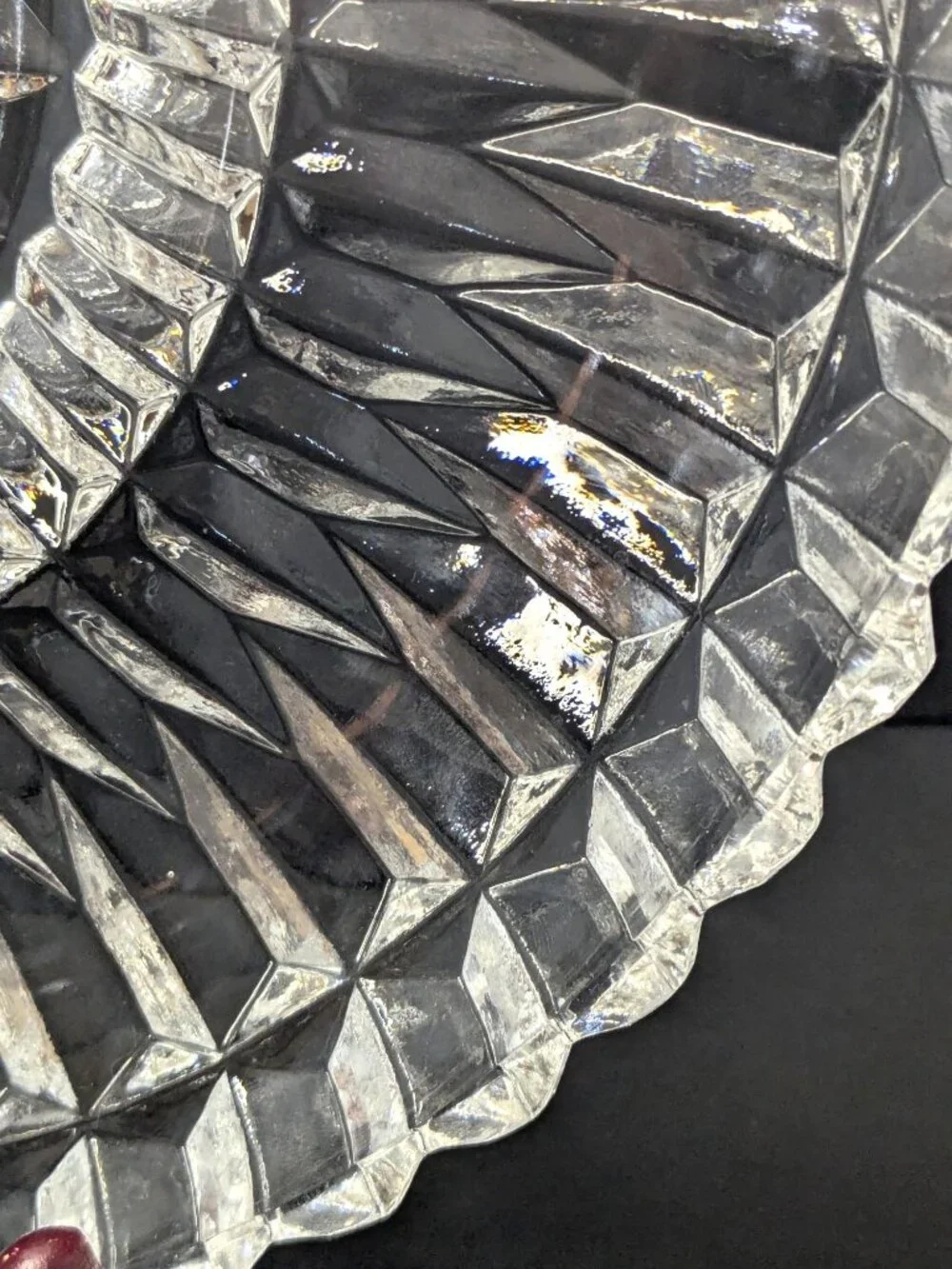 Vintage Gorham Althea Hand-Cut Crystal Glass Platter Made In Poland 11